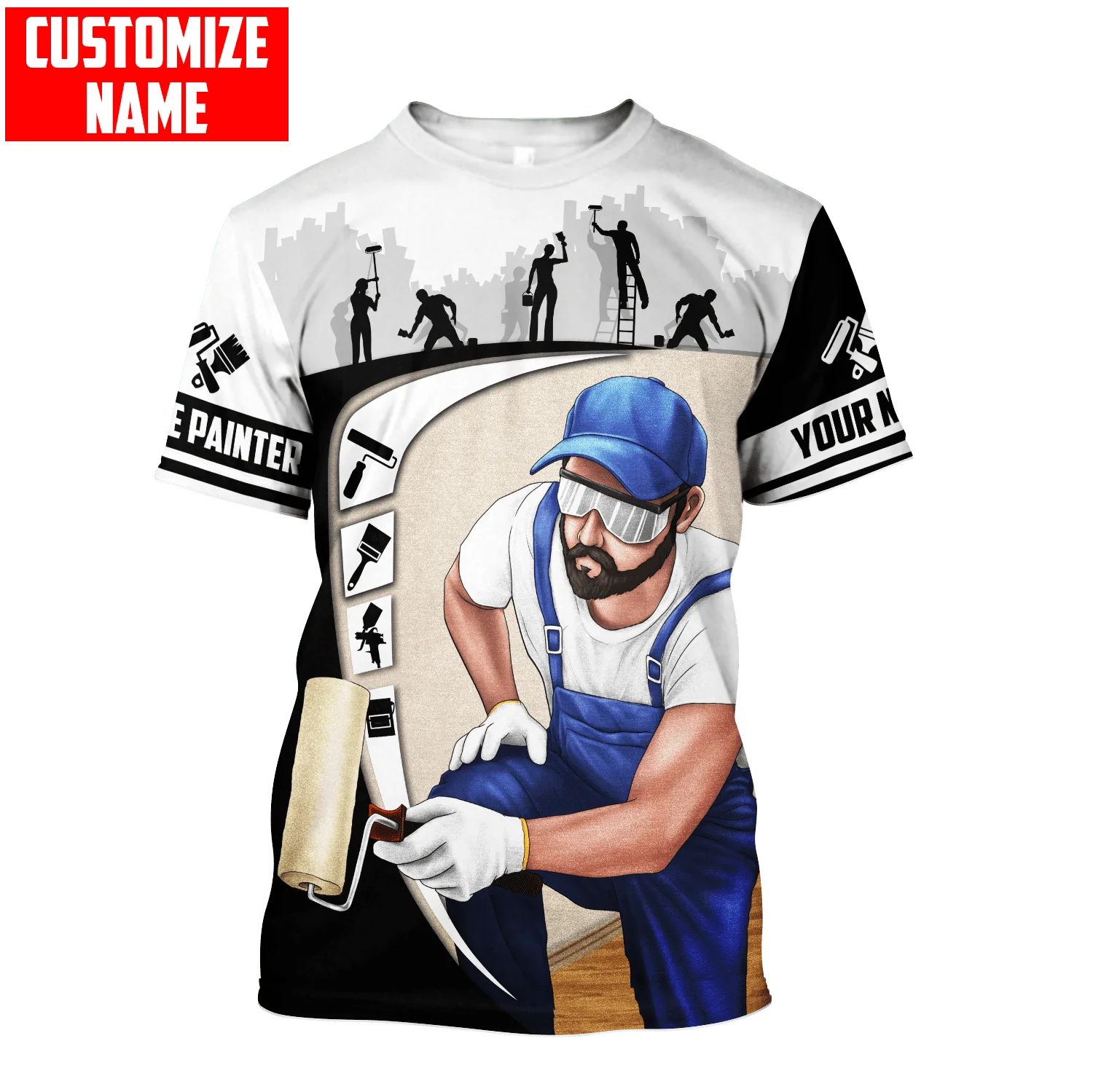 Streetwear Brand T Shirt - Spersonalizowana nazwa malarza 3D nadrukowana na