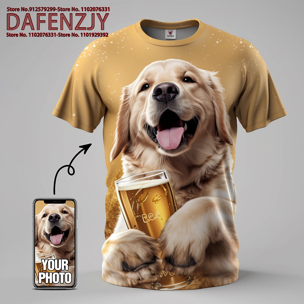 Custom Funny Pet Photo 3D All  – Streetwear Brand T Shirt recenzja i cena